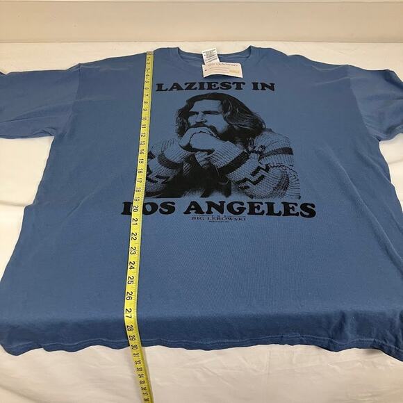 The Big Lebowski T Shirt Laziest in Los Angeles Graphic Print Movie Tee XL Blue - Picture 7 of 7